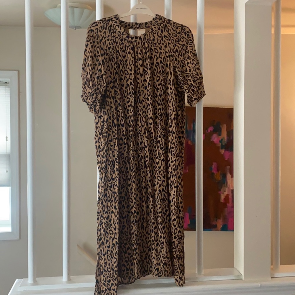 Anthropologie Leopard Print Midi Dress